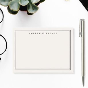 Elegante Minimalistische Zwarte en Ivoren Dubbele  Post-it® Notes