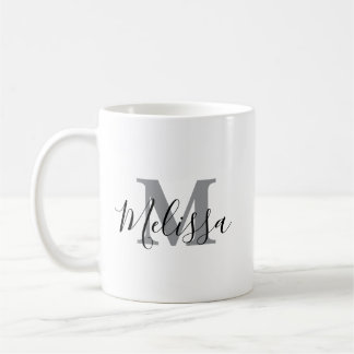 Elegante Minimalistische Zwarte en Witte Chic Aang Koffiemok