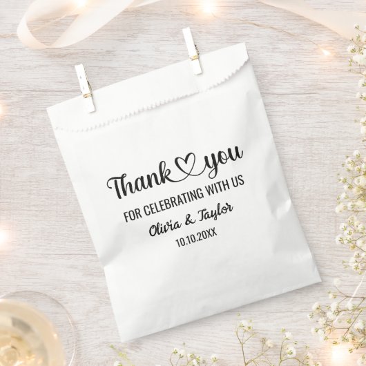 Elegante Minimalistische Zwarte en Witte Hart Beda Bedankzakje (Geknipt)