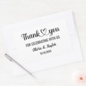 Elegante Minimalistische Zwarte en Witte Hart Beda Rechthoekige Sticker (Envelop)