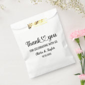 Elegante Minimalistische Zwarte en Witte Hartelijk Bedankzakje (Gezegeld)