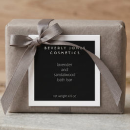 Elegante Minimalistische Zwarte en Witte Productla Bedankjes Labels