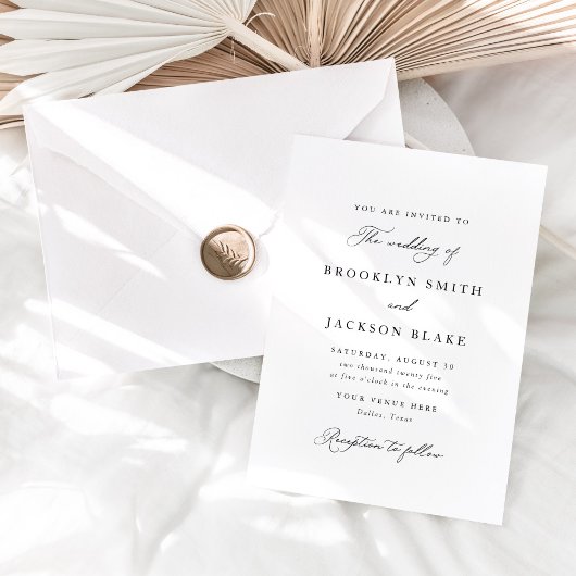 Elegante Minimalistische Zwarte en Witte Scriptie Kaart