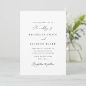 Elegante Minimalistische Zwarte en Witte Scriptie Kaart (Staand voorkant)