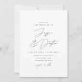 Elegante minimalistische zwarte en witte trouwkaar kaart (Voorkant)