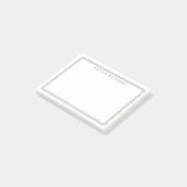 Elegante Minimalistische Zwarte en Witte Twee Rand Post-it® Notes (Schuin)