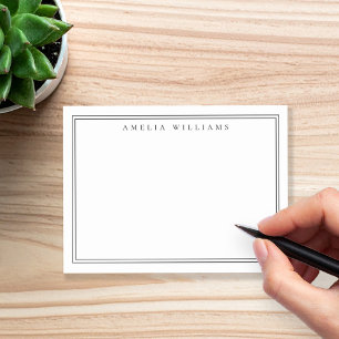 Elegante Minimalistische Zwarte en Witte Twee Rand Post-it® Notes