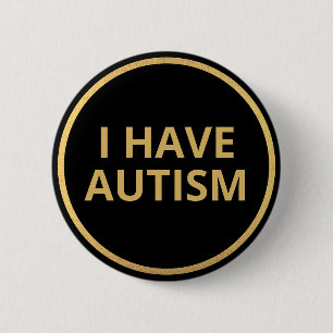 Elegante minimalistische zwarte gouden tekst Ik he Ronde Button 5,7 Cm