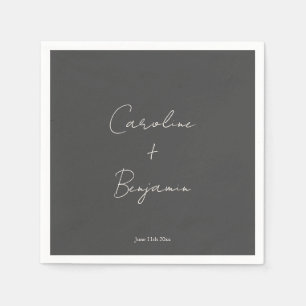 Elegante minimalistische zwarte script aangepaste servet