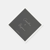 Elegante minimalistische zwarte script aangepaste  servet (Hoek)