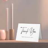 Elegante minimalistische zwarte script moderne dan bedankkaart