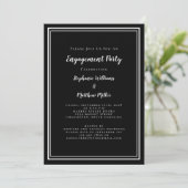 Elegante Minimalistische Zwarte Script Verloving F Kaart (Staand voorkant)