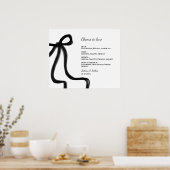 Elegante minimalistische zwarte strik Eenvoudige e Poster (Keuken)