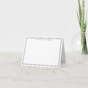 Elegante Minimalistische Zwarte Twee Rand Notitiekaartje