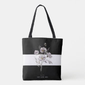 Elegante minimalistische zwarte, waterverf bruidsm tote bag (Achterkant)