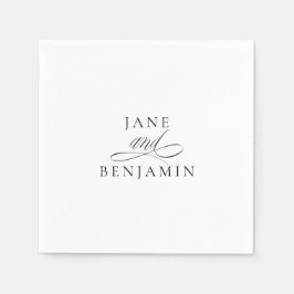 Elegante Minimalistische Zwarte & Witte Fijne Kuns Servet