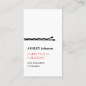 Elegante minimalistische zwarte witte kapper visitekaartje (Voorkant)