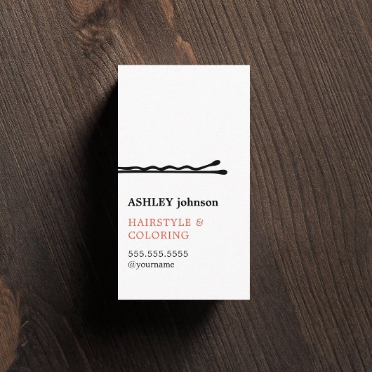 Elegante minimalistische zwarte witte kapper visitekaartje