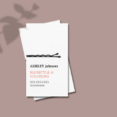 Elegante minimalistische zwarte witte kapper visitekaartje