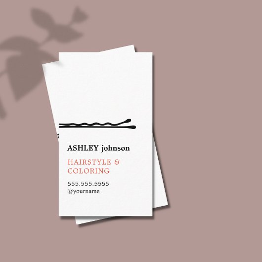 Elegante minimalistische zwarte witte kapper visitekaartje