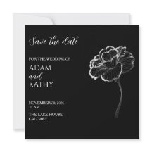 Elegante Minimalistische Zwarte Witte Save the dat