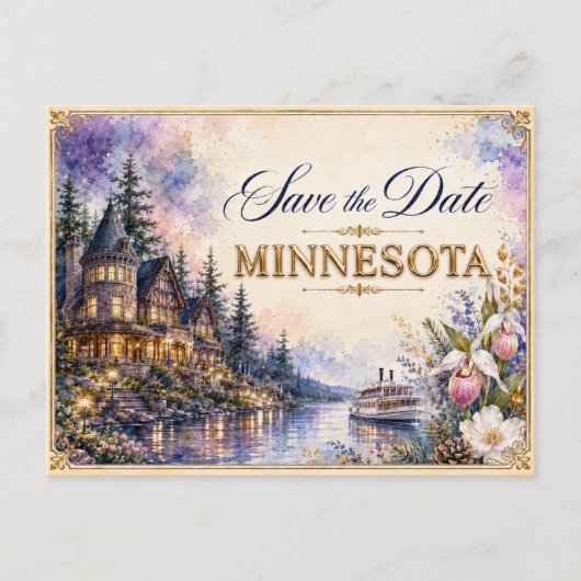 Elegante Minnesota Save the Date Trouw Uitnodiging (Voorkant)