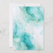 Elegante Mint Aqua Pearl Gold Marble Wedding Kaart (Achterkant)
