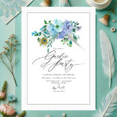 Elegante Mint en Blue Boho Floral Garden Party Kaart