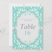 Elegante mint- en grijstintige tafelnummerkaart kaart (Voorkant)