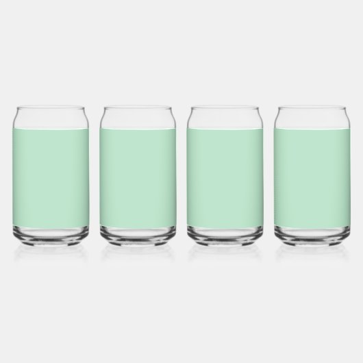 Elegante Mint Green Custom Glass Set Blikvorm Glas (Achterkant)