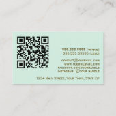 Elegante Mint Green & Gold Professional QR-code Visitekaartje (Achterkant)