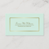 Elegante Mint Green & Gold Professional QR-code Visitekaartje (Voorkant)