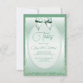 Elegante Mint Green Jeweled Bow & Glitter Verjaard Kaart (Voorkant)