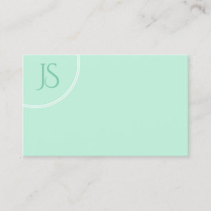 Elegante Mint Green Modern Monogram Eenvoudige Sja Visitekaartje