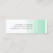 Elegante Mint Groen Wit Kalligrafeerd Modern Mini Visitekaartje (Achterkant)