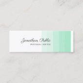 Elegante Mint Groen Wit Kalligrafeerd Modern Mini Visitekaartje (Voorkant)