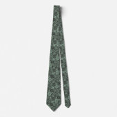 Elegante Mint-Groen & Zwart Retro Bloemen Kant Stropdas (Voorkant)