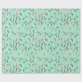 Elegante Mint Groene BLOEM Cadeaupapier (Vlak)