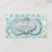 Elegante mint groene damast Mode Visitekaartjes (Achterkant)