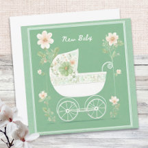 Elegante Mint Groene  kinderwagen Bloemen Nieuwe B