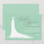 Elegante Mint Groene Trouwjurk Vrijgezellenfeest Kaart (Voorkant / Achterkant)