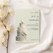 Elegante mint groene witte bloemencake Trouwen Kaart