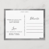 Elegante Mint Holiday Cheer Photo Collage Zilver Briefkaart (Achterkant)