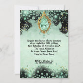 Elegante Mint Juwelen Jurk Gouden Verjaardag Party Kaart (Achterkant)