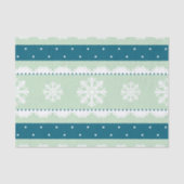 Elegante Mint Kerstmispatroon Witte Sneeuwvlokken Tissuepapier (Voorkant)