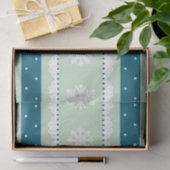 Elegante Mint Kerstmispatroon Witte Sneeuwvlokken Tissuepapier (Geschenk)