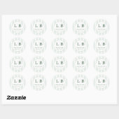 Elegante Mint Minimalistisch Embleem Ronde Sticker (Vel)