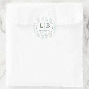 Elegante Mint Minimalistisch Embleem Ronde Sticker