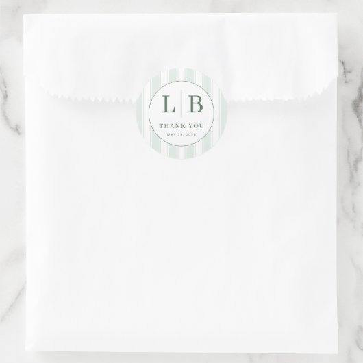 Elegante Mint Minimalistisch Embleem Ronde Sticker (Tas)
