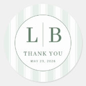 Elegante Mint Minimalistisch Embleem Ronde Sticker (Voorkant)